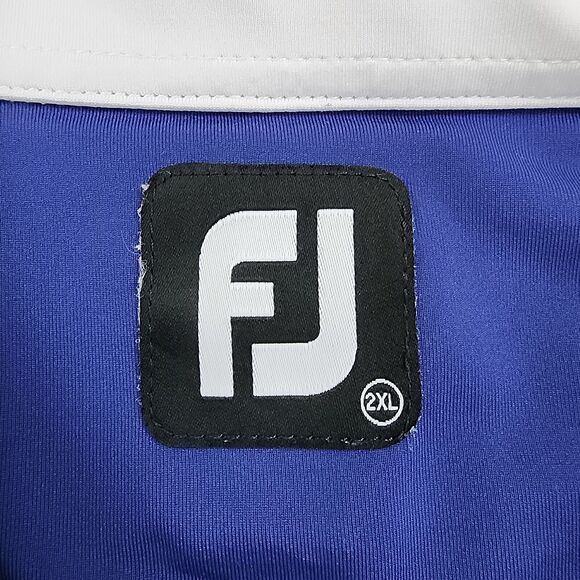 Footjoy Shirt Mens 2XL White Color Striped Polo Performance Golf Glasgow Hills - Picture 2 of 16